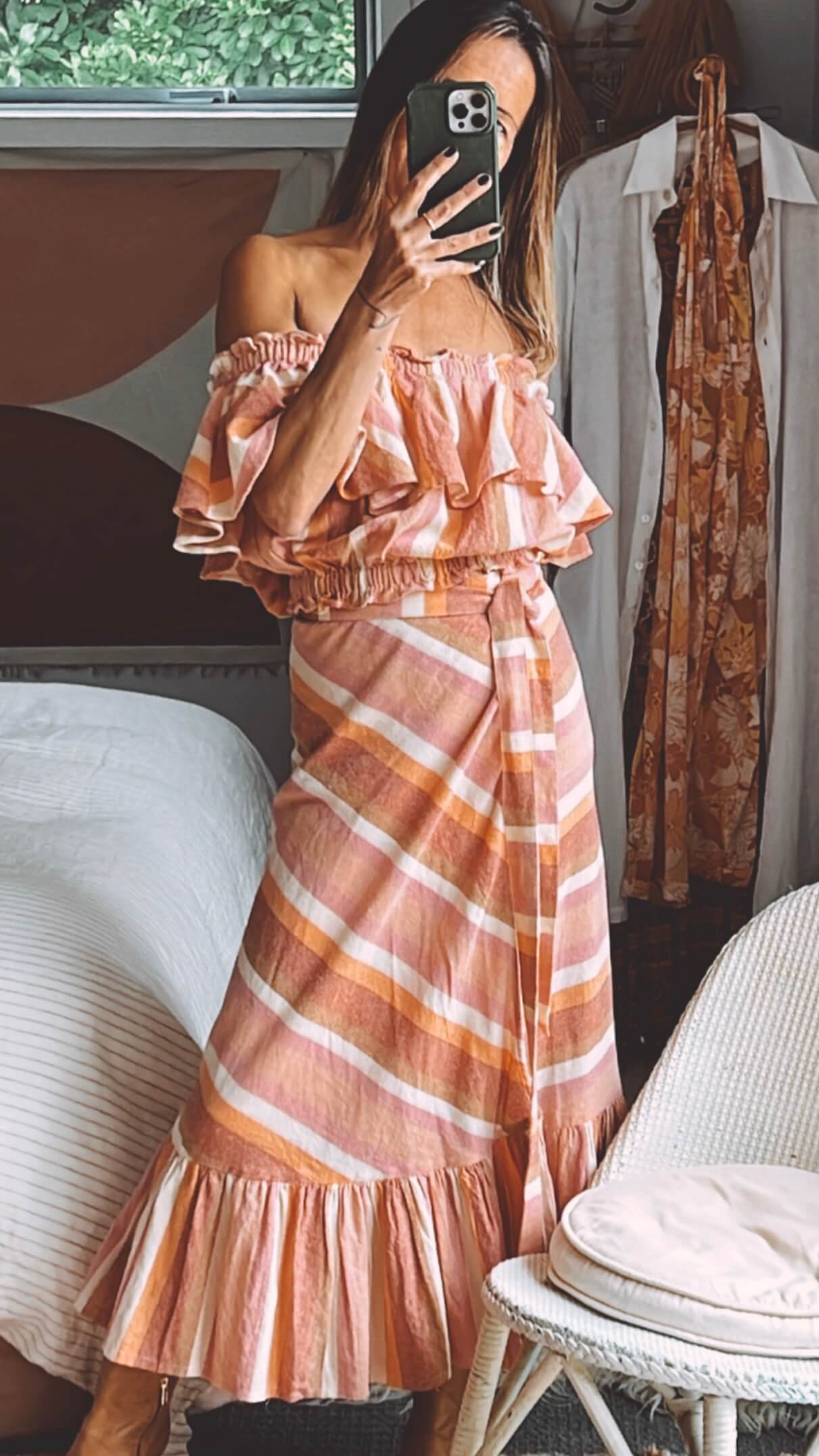 SPELL & THE GYPSY COLLECTIVE // Carnival Wrap Skirt // Sherbert Stripe // Medium