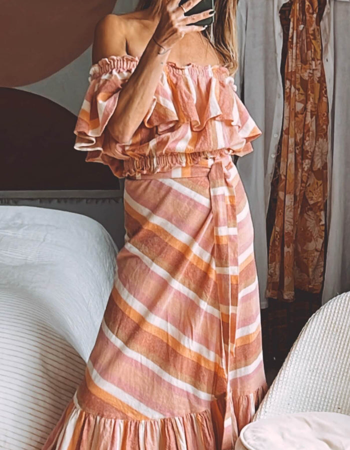 SPELL & THE GYPSY COLLECTIVE // Carnival Wrap Skirt // Sherbert Stripe // Medium