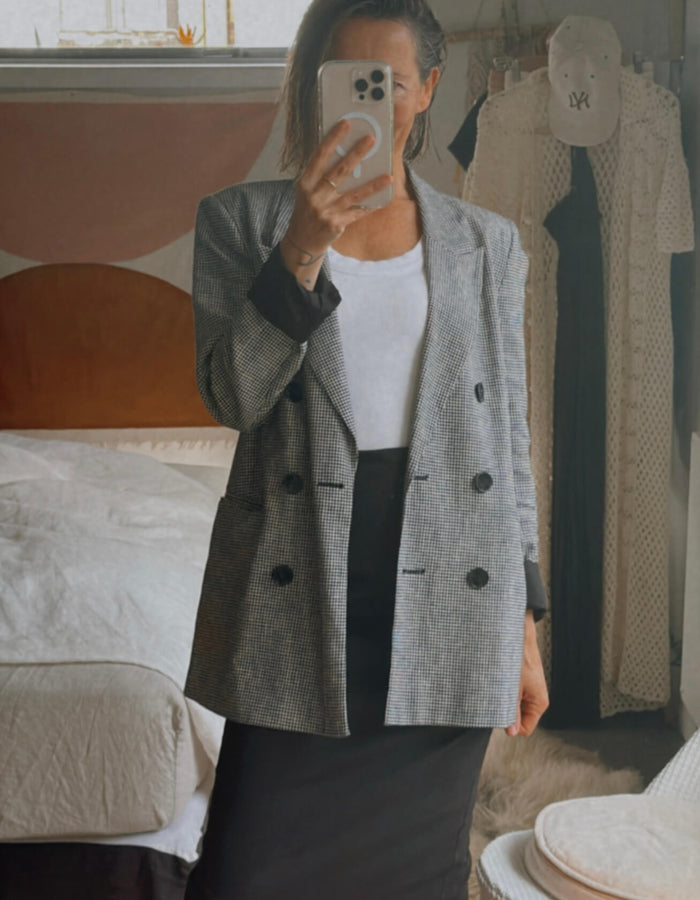 DECJUBA // Herringbone Blazer // Linen Blend // Size 10