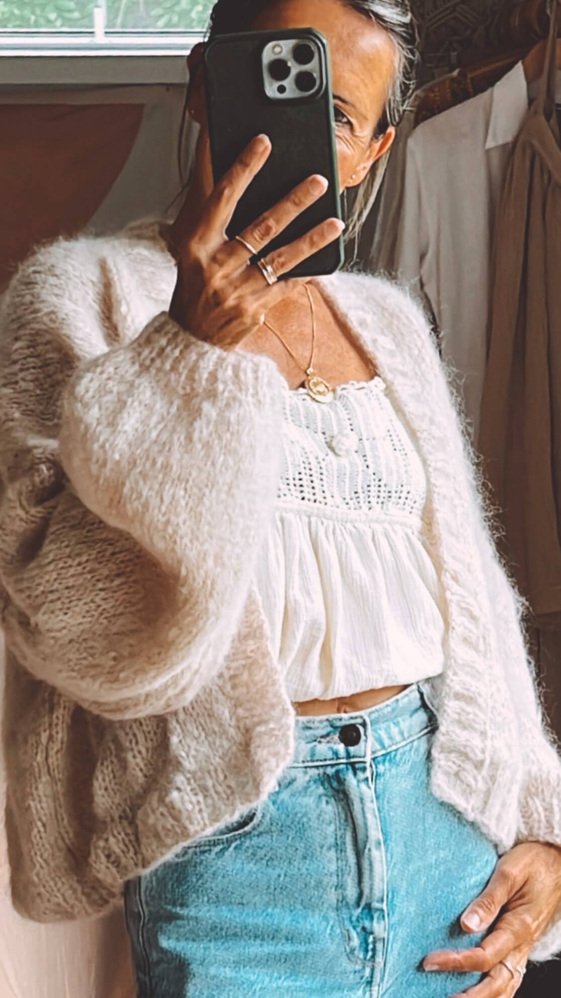 WORN + WILDER // The Cropped Cardi // Buff Mohair // Free Size