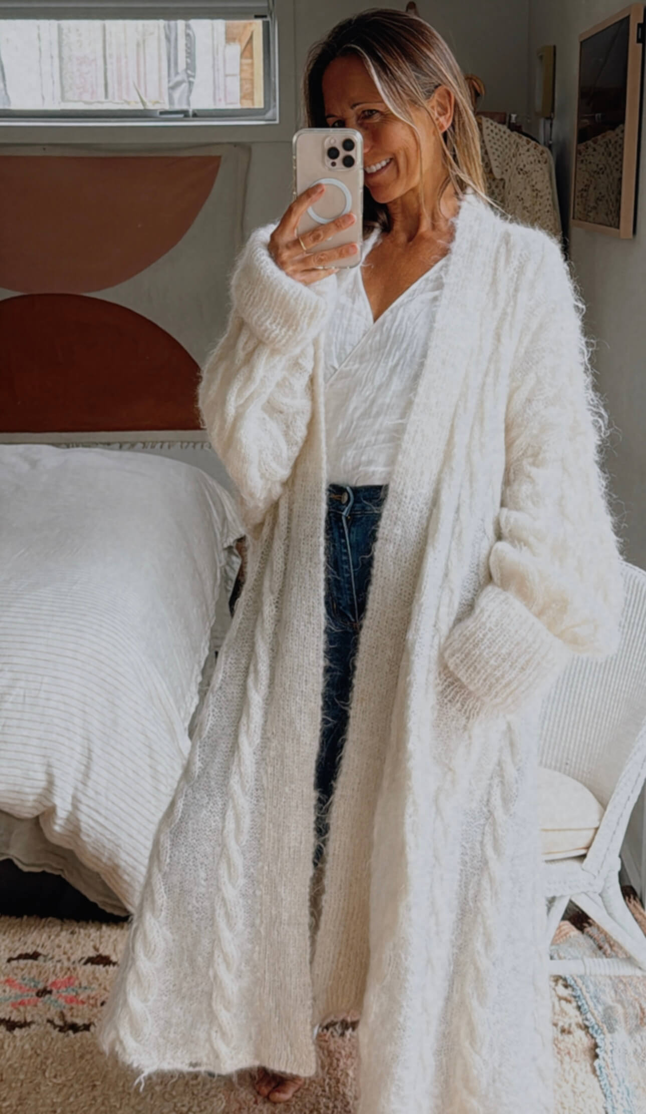 VINTAGE // Maxi Woollen Cardi // Large
