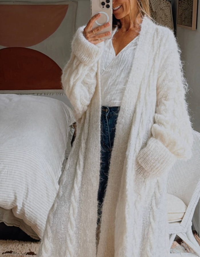 VINTAGE // Maxi Woollen Cardi // Large