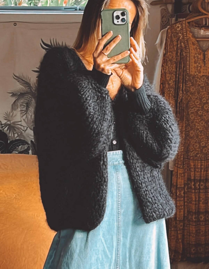 WORN + WILDER // Be Wilder // Mohair Cardi // Black