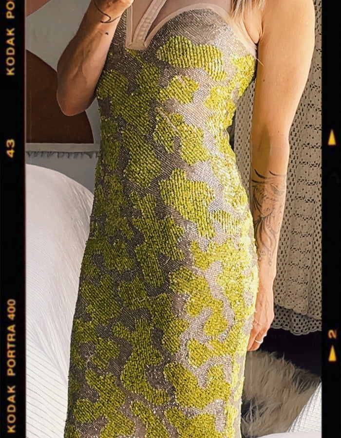 RACHEL GILBERT // Sequin Beaded Dress // Size 1 (8)