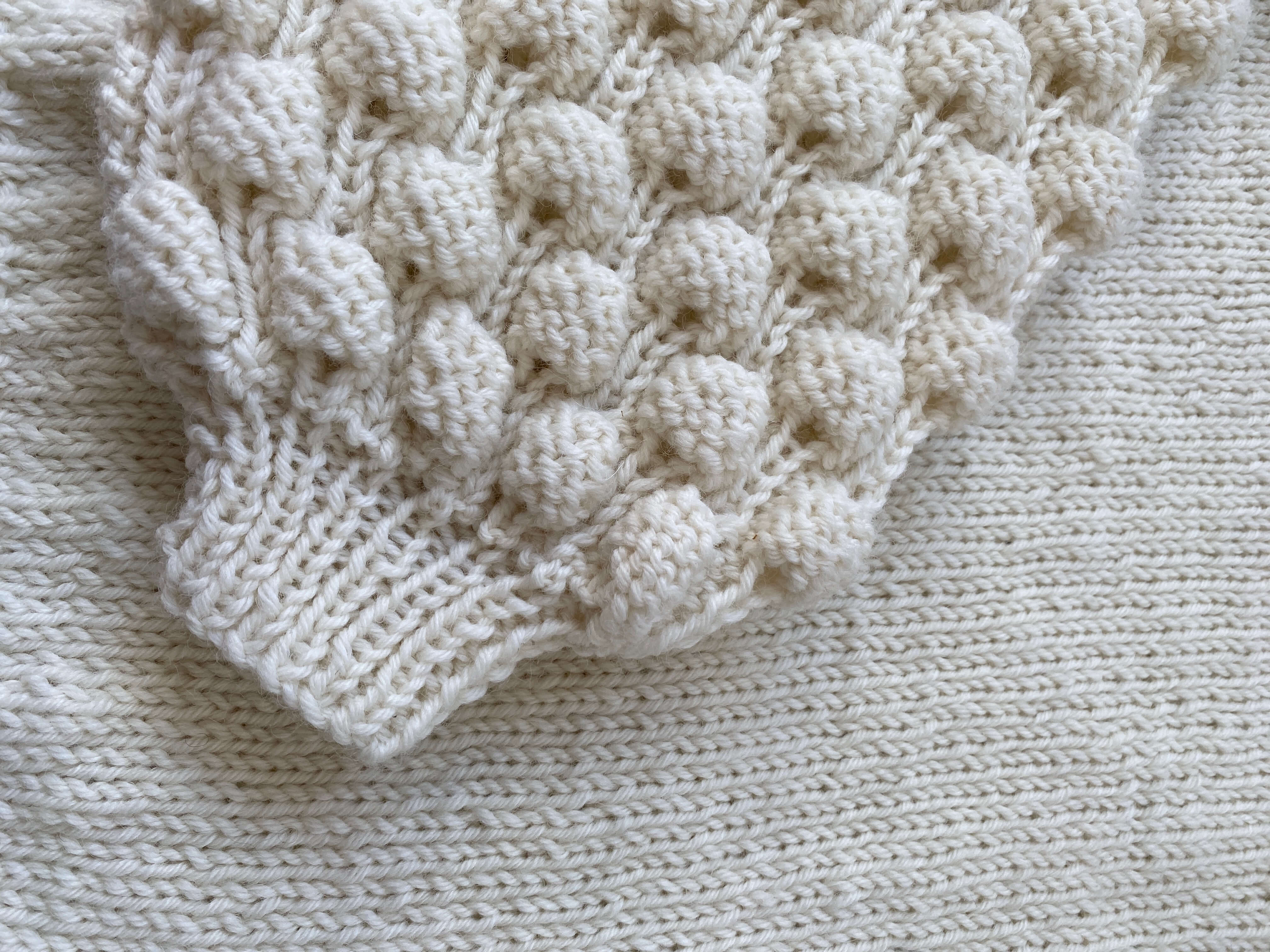 TINY HEARTS // Bobble Sleeve Crew // Cream Wool