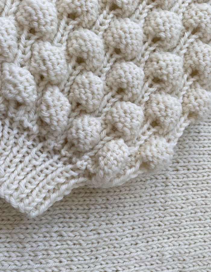 TINY HEARTS // Bobble Sleeve Crew // Cream Wool