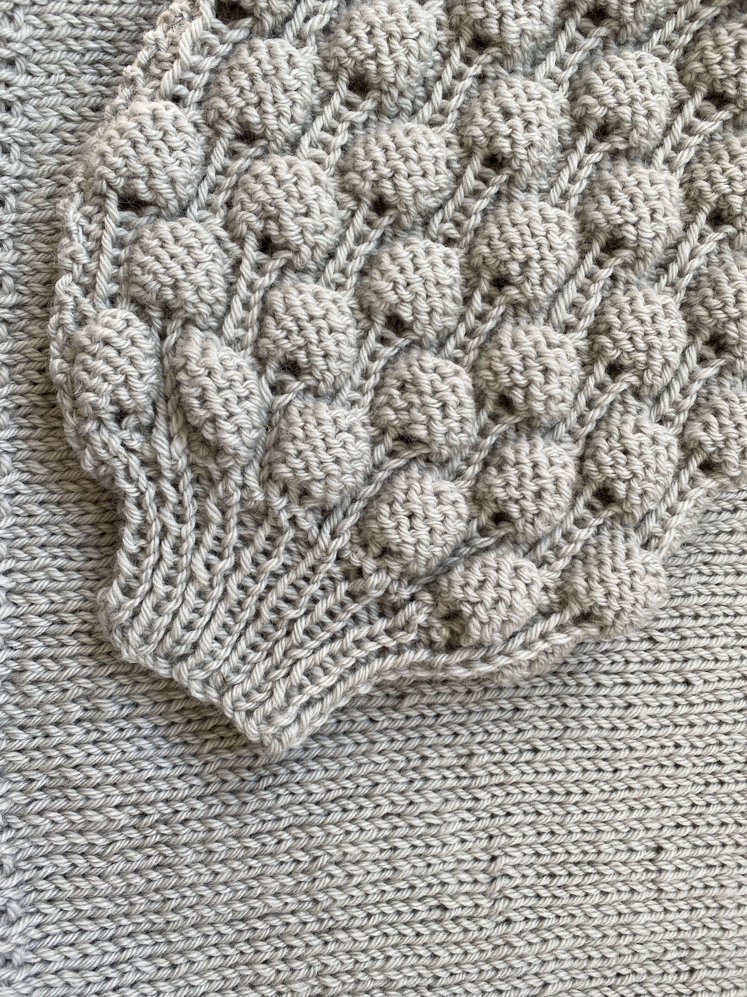 TINY HEARTS // Bobble Sleeve Crew // Grey Wool