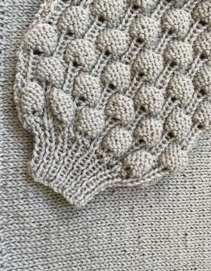 TINY HEARTS // Bobble Sleeve Crew // Grey Wool