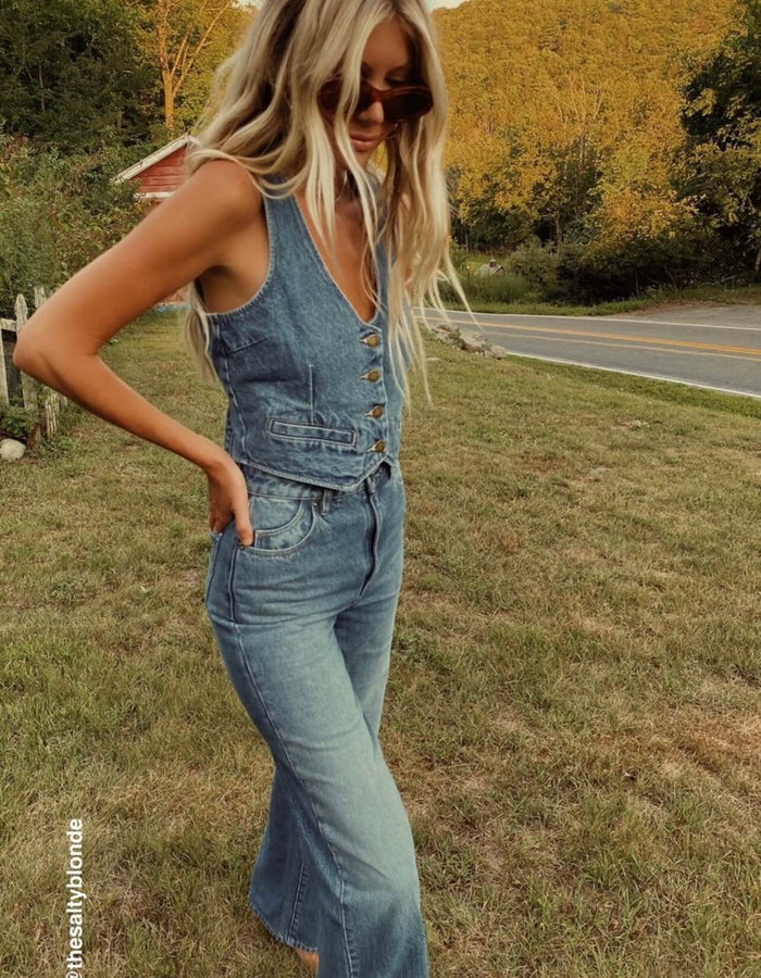 ROLLA'S // Dallas Vest // Chloe Recycled // Mid-Vintage Blue