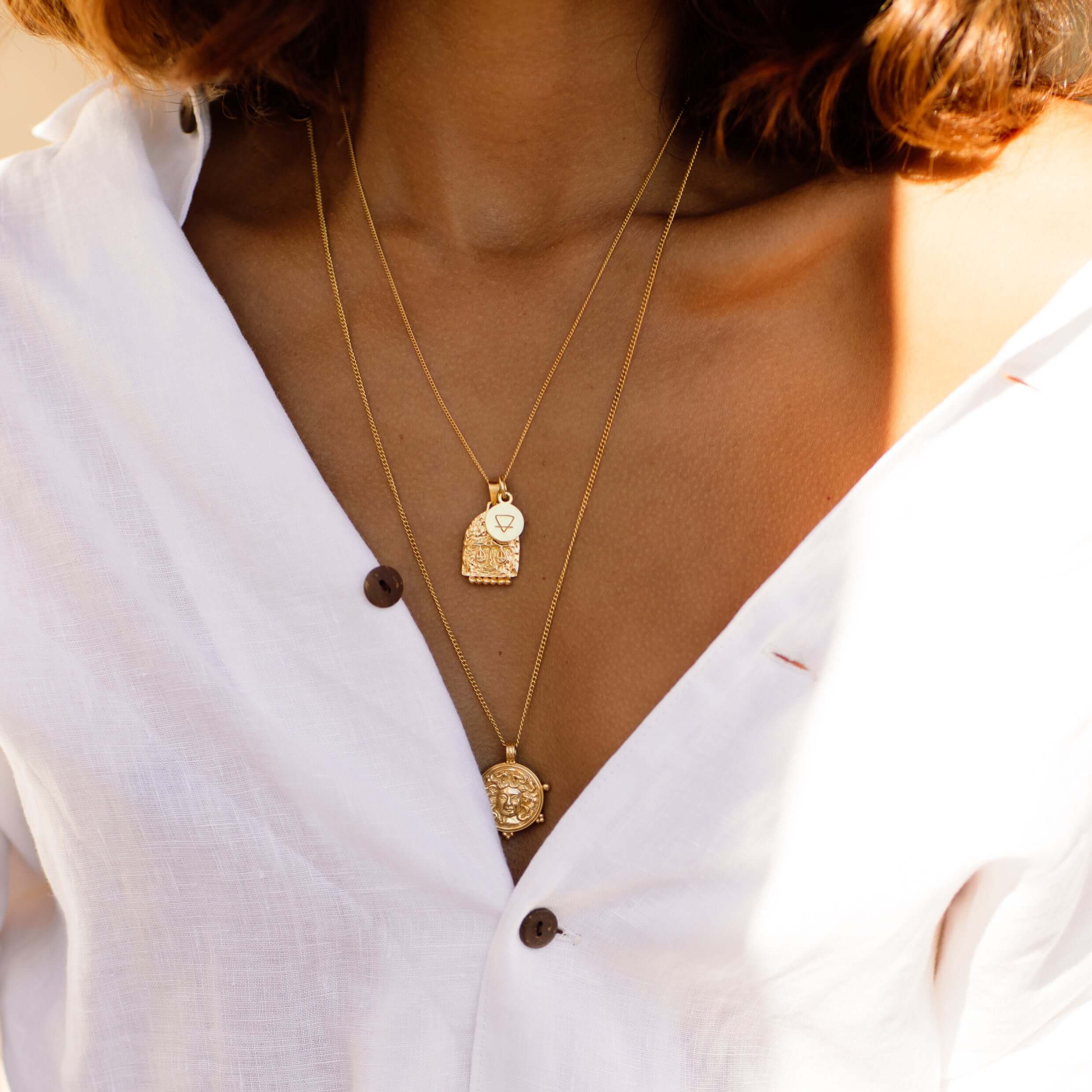 LUNA + ROSE // Medusa Protection // Pendant Necklace // Gold