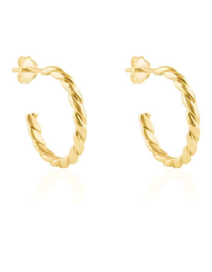 LUNA + ROSE // The Hudson Twisted Hoops // 18 kt Gold