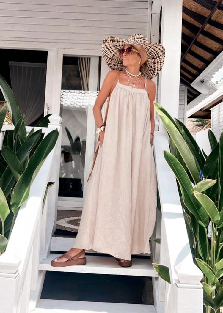 TANAH FOLK // Bay Maxi Dress // Oyster // S/M