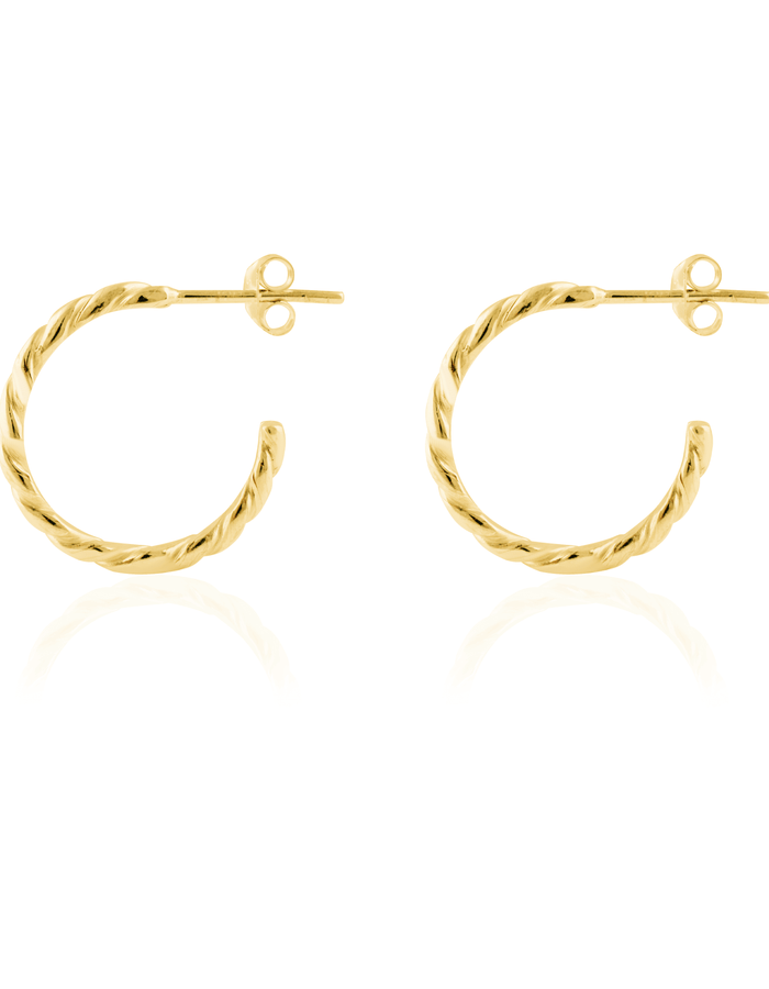 LUNA + ROSE // The Hudson Twisted Hoops // 18 kt Gold