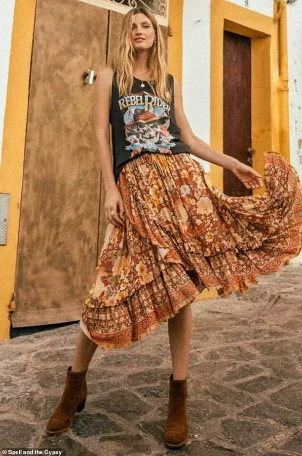 SPELL & THE GYPSY COLLECTIVE // Amethyst Frill Skirt // XS