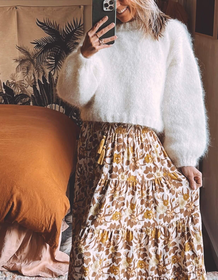 WORN + WILDER // The Cropped Crew // Cream Mohair // Free Size