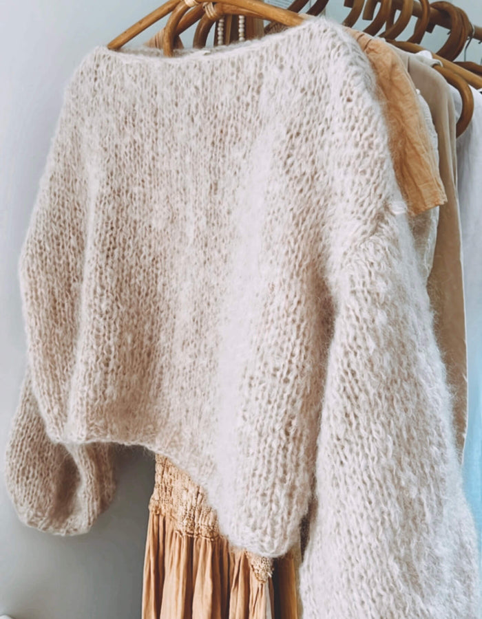 WORN + WILDER // The Cropped Boatneck // Buff Mohair