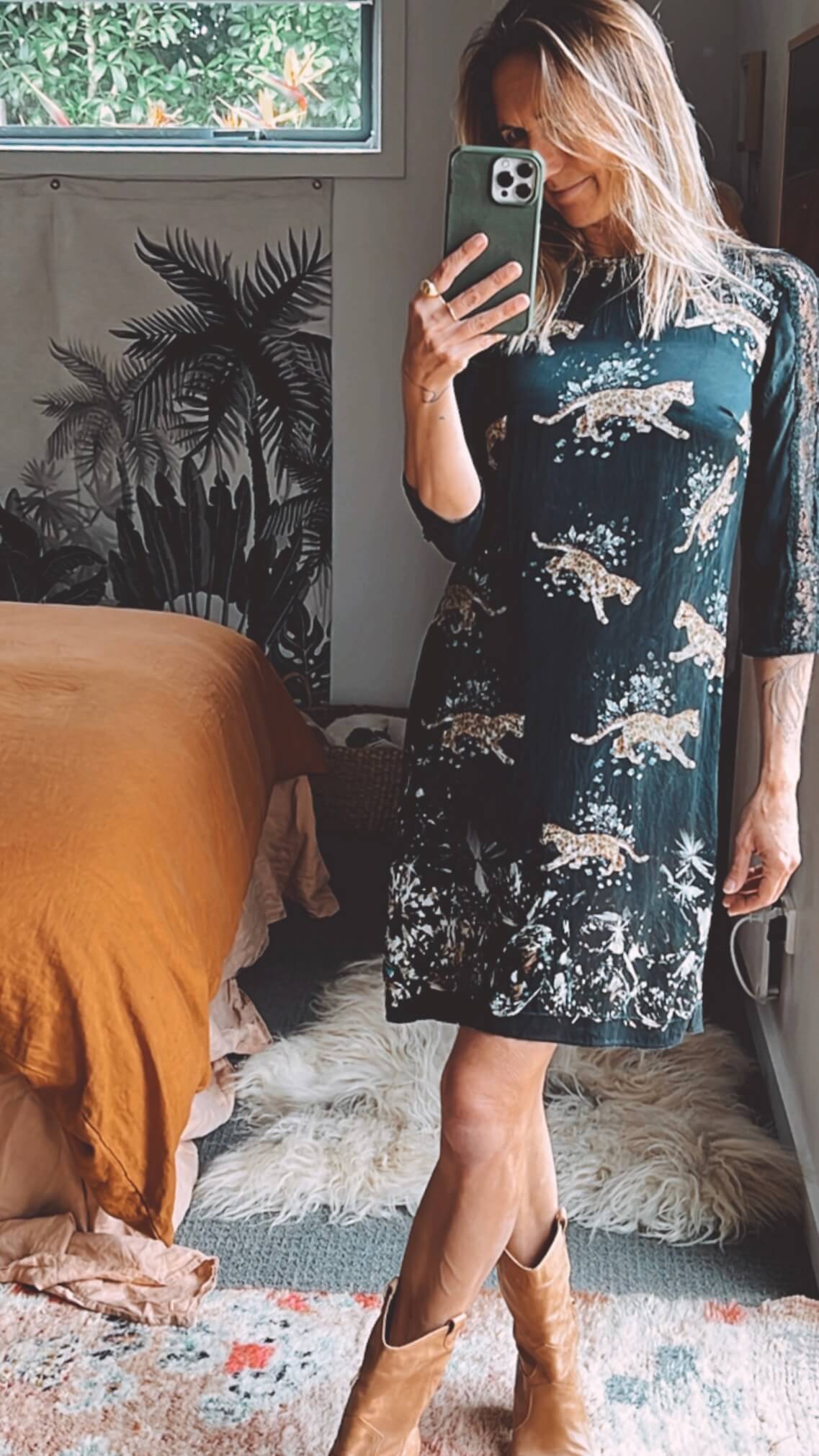 ZARA // Silk Cheetah Dress // Size XS