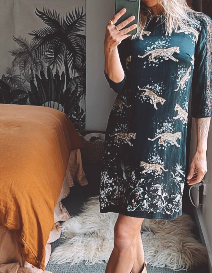 ZARA // Silk Cheetah Dress // Size XS