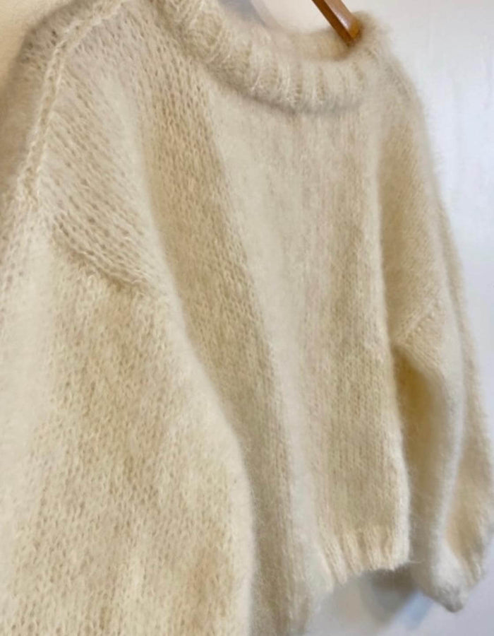 WORN + WILDER // The Cropped Crew // Cream Mohair // Free Size
