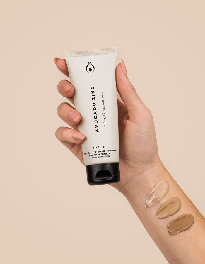 Avocado Zinc SPF 50 Natural Tinted Moisturiser - Medium/Dark // 50 mL