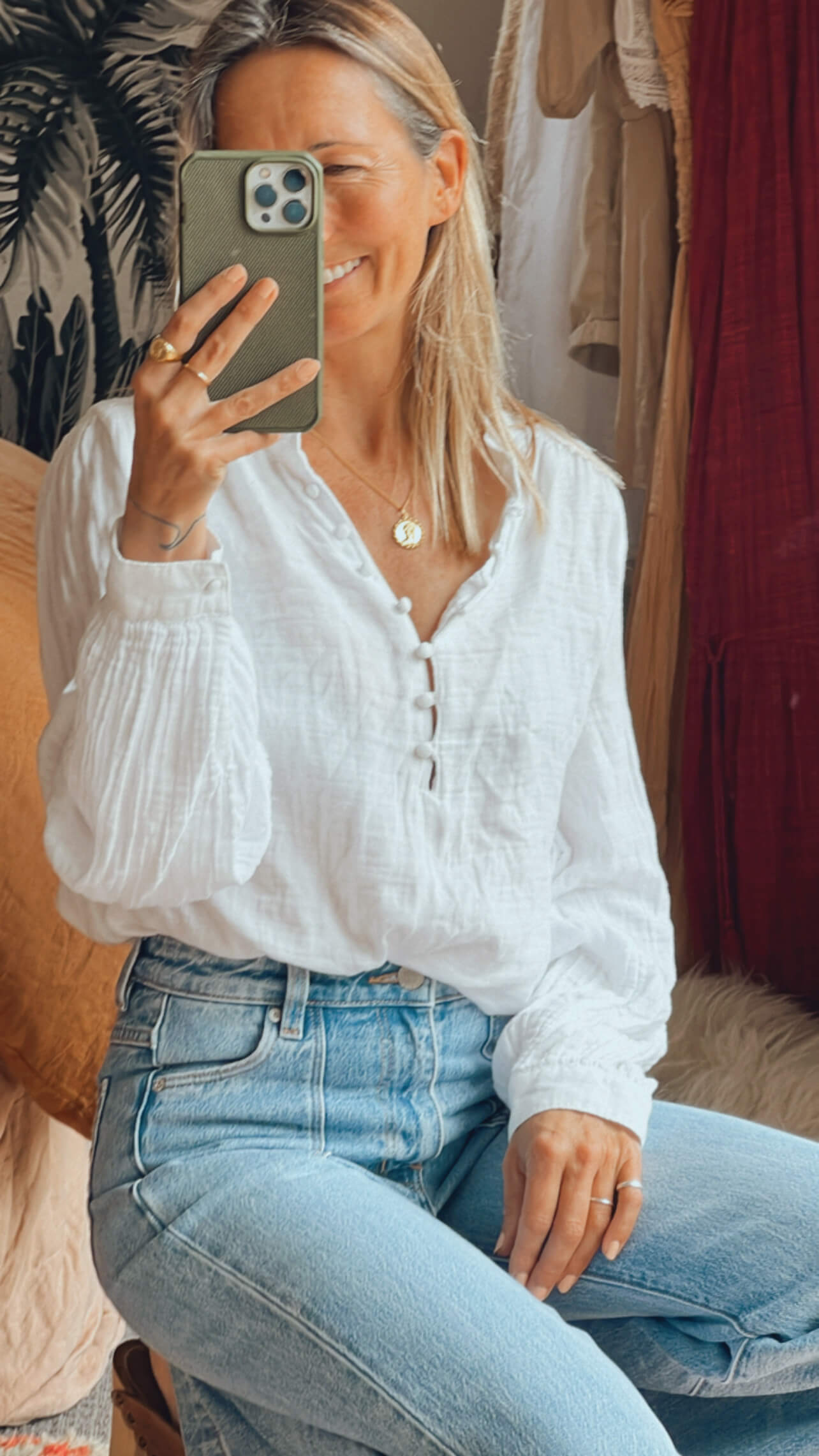 PHOEBE TONKIN X ROLLA'S // Eastcoast Flare Jeans // Bessette Blue Organic Cotton