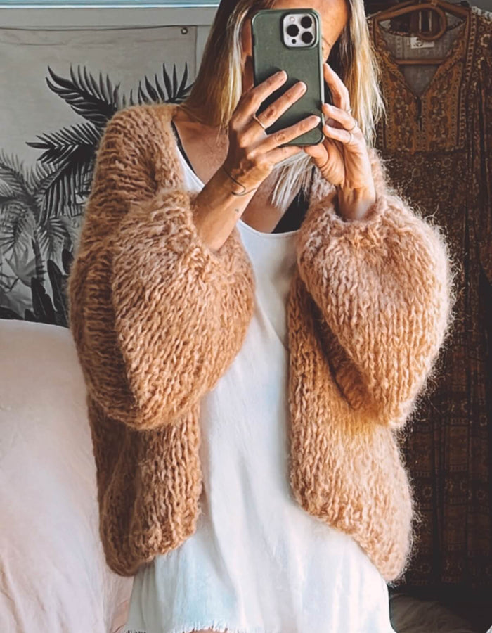 WORN + WILDER // Be Wilder // Mohair Cardi // Camel