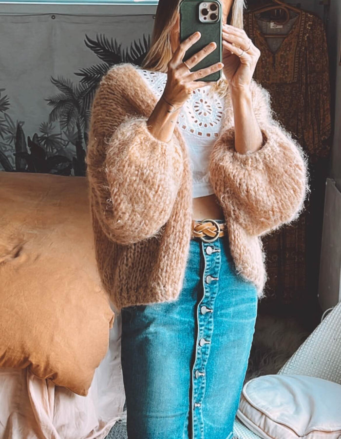WORN + WILDER // Be Wilder // Mohair Cardi // Camel