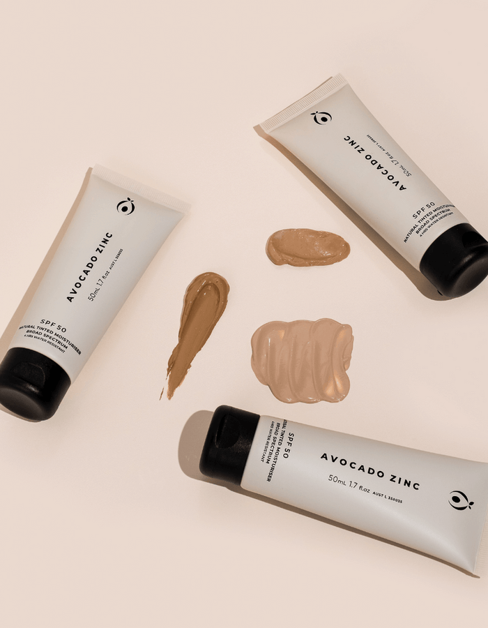 Avocado Zinc SPF 50 Natural Tinted Moisturiser - Light/Medium // 50 mL