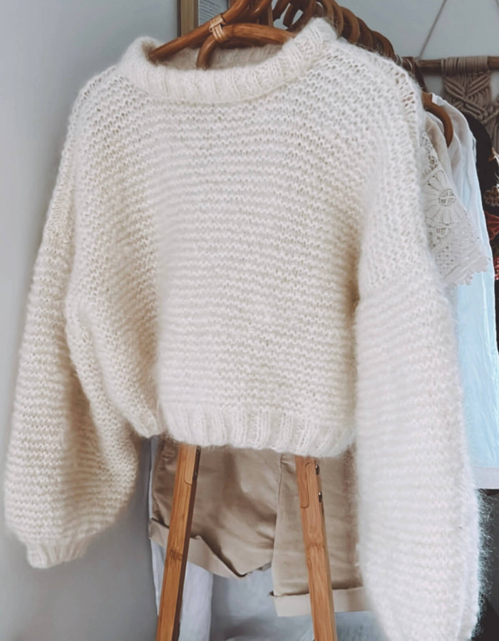 WORN + WILDER // The Cropped Crew II // Cream Mohair