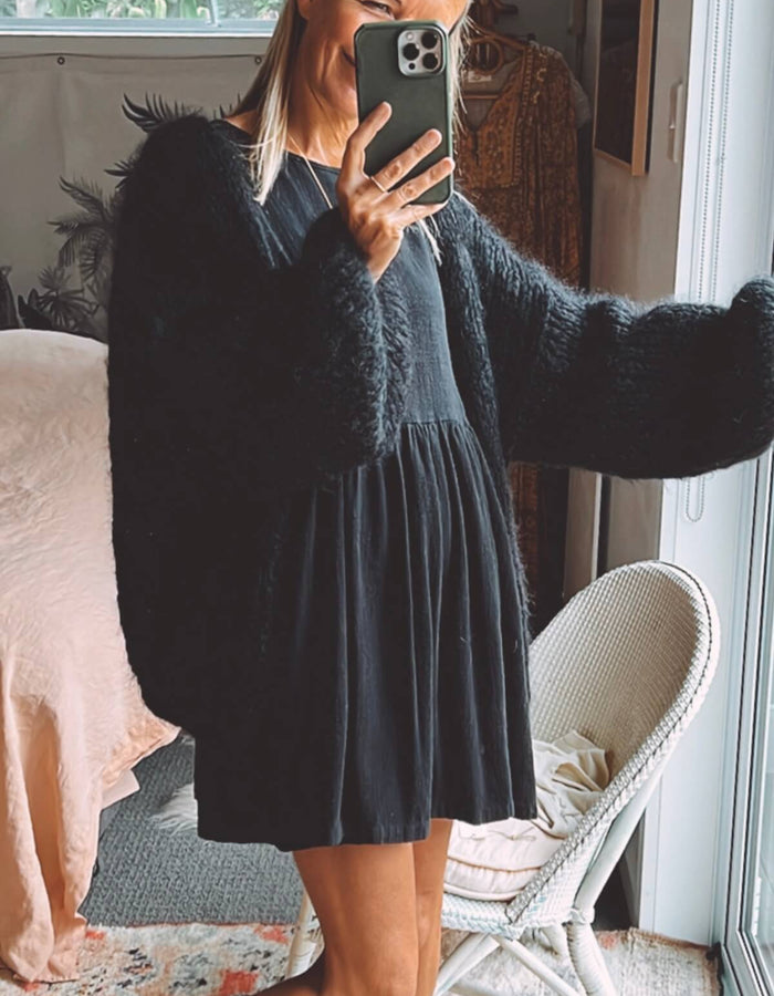 WORN + WILDER // Be Wilder // Mohair Cardi // Black