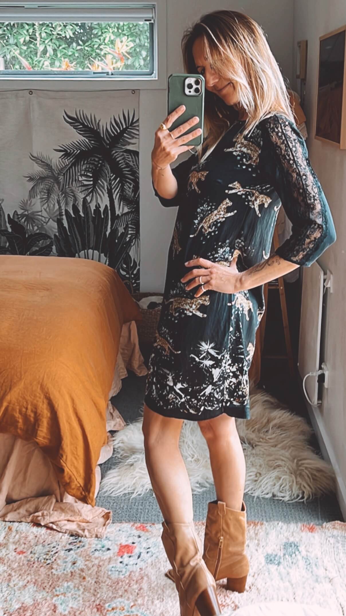 ZARA // Silk Cheetah Dress // Size XS