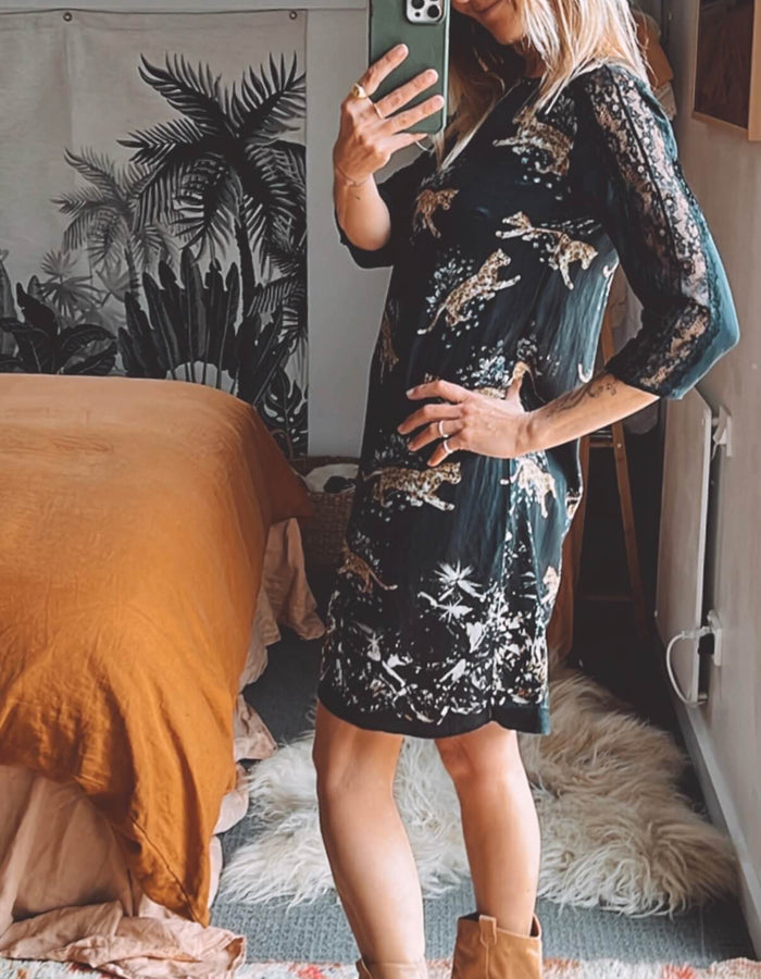 ZARA // Silk Cheetah Dress // Size XS