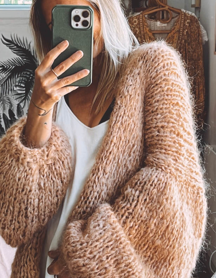 WORN + WILDER // Be Wilder // Mohair Cardi // Camel