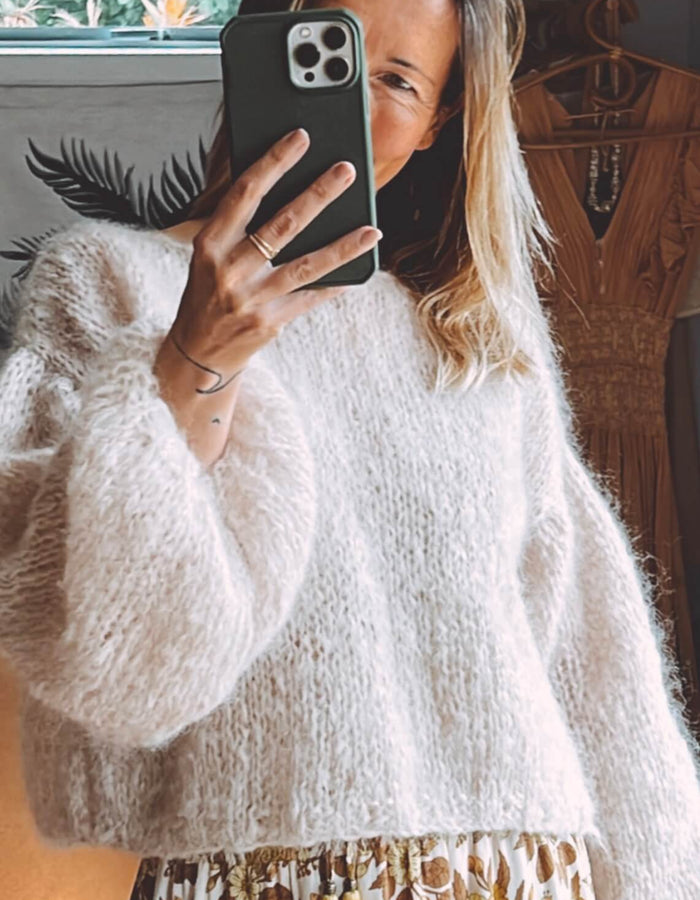 WORN + WILDER // The Cropped Boatneck // Buff Mohair