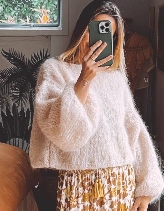 WORN + WILDER // The Cropped Boatneck // Buff Mohair