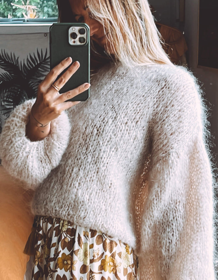 WORN + WILDER // The Cropped Boatneck // Buff Mohair