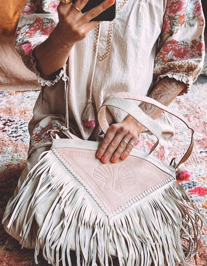 TANAH FOLK // Siren Leather Bag // Blush