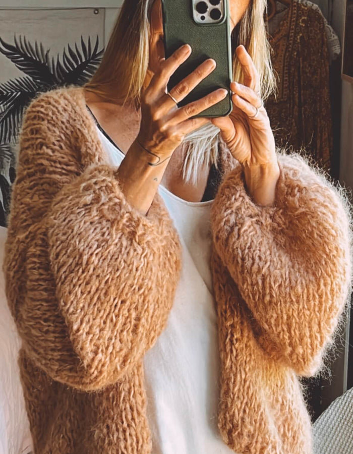 WORN + WILDER // Be Wilder // Mohair Cardi // Camel