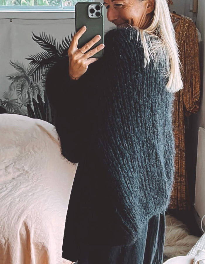 WORN + WILDER // Be Wilder // Mohair Cardi // Black