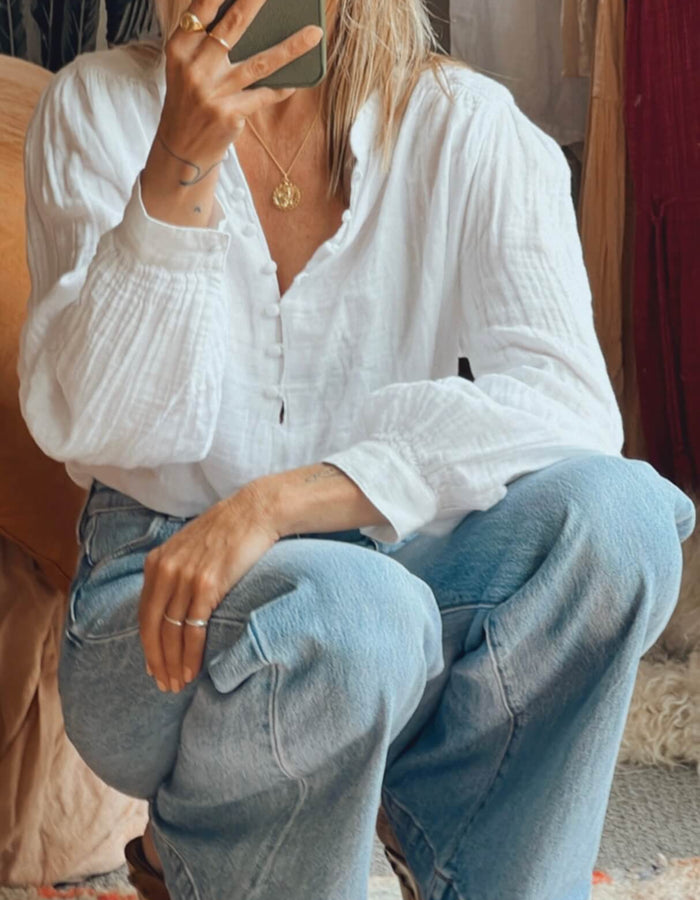 PHOEBE TONKIN X ROLLA'S // Eastcoast Flare Jeans // Bessette Blue Organic Cotton