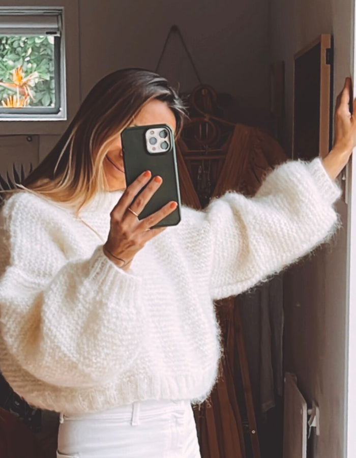 WORN + WILDER // The Cropped Crew II // Cream Mohair