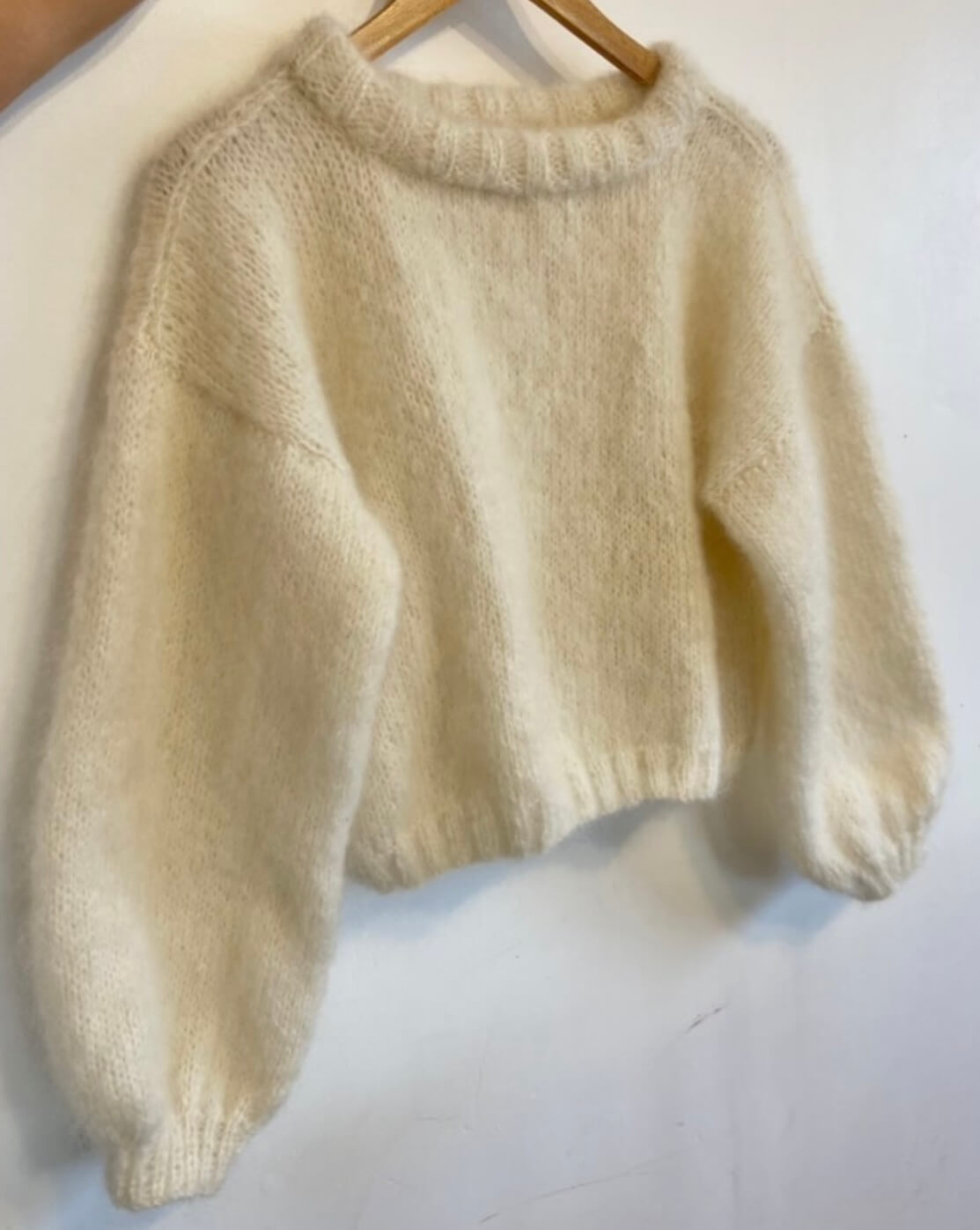 WORN + WILDER // The Cropped Crew // Cream Mohair // Free Size