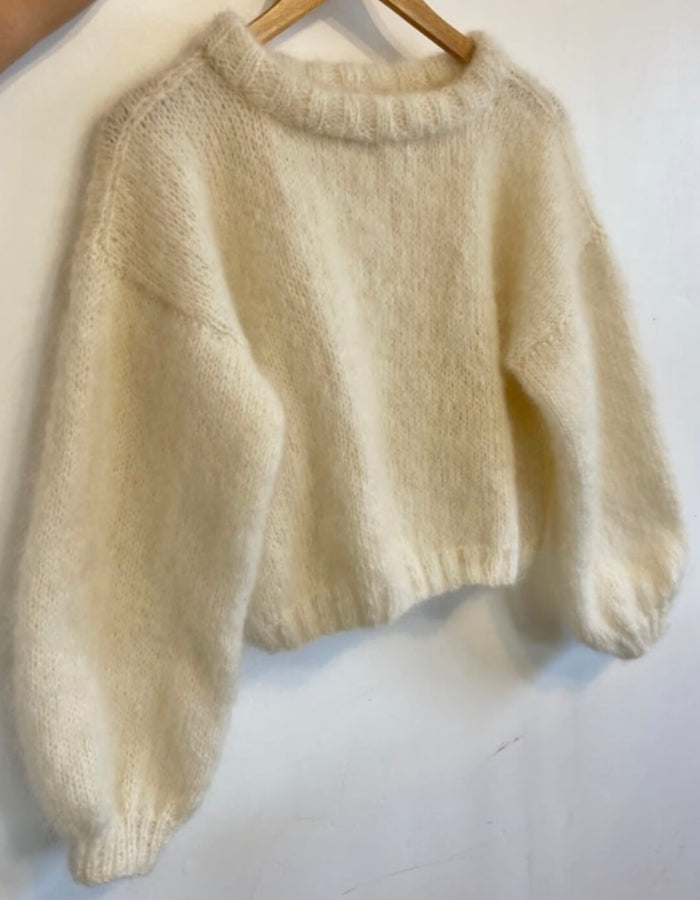 WORN + WILDER // The Cropped Crew // Cream Mohair // Free Size