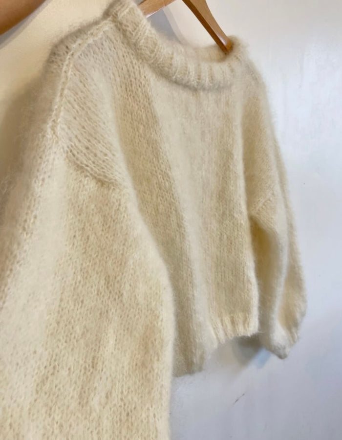 WORN + WILDER // The Cropped Crew // Cream Mohair // Free Size