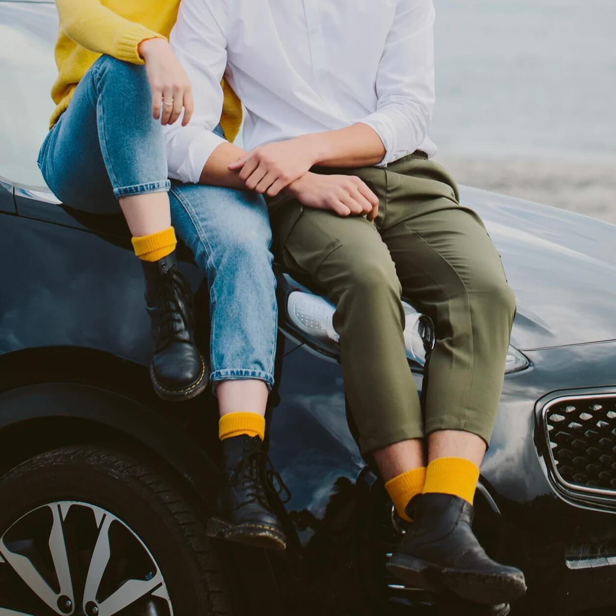 NOOAN Possum Merino Hamilton Socks - Golden Fusion