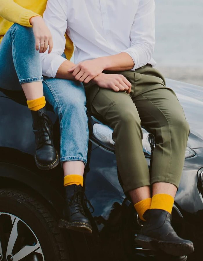 NOOAN Possum Merino Hamilton Socks - Golden Fusion