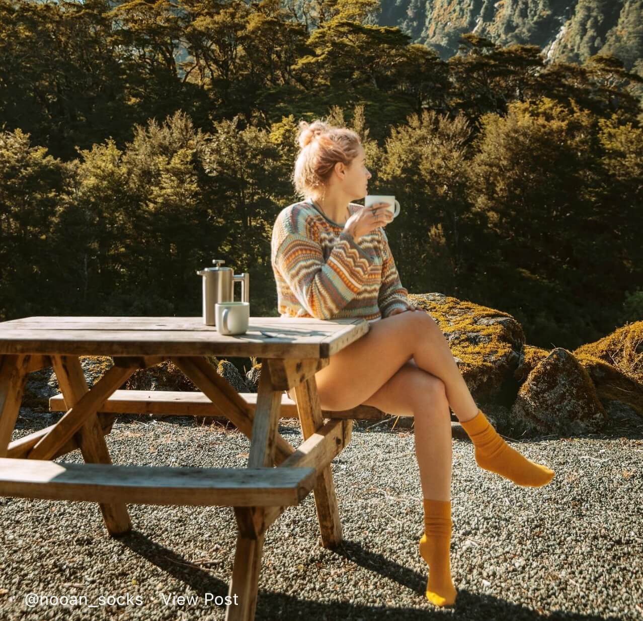NOOAN Possum Merino Hamilton Socks - Golden Fusion
