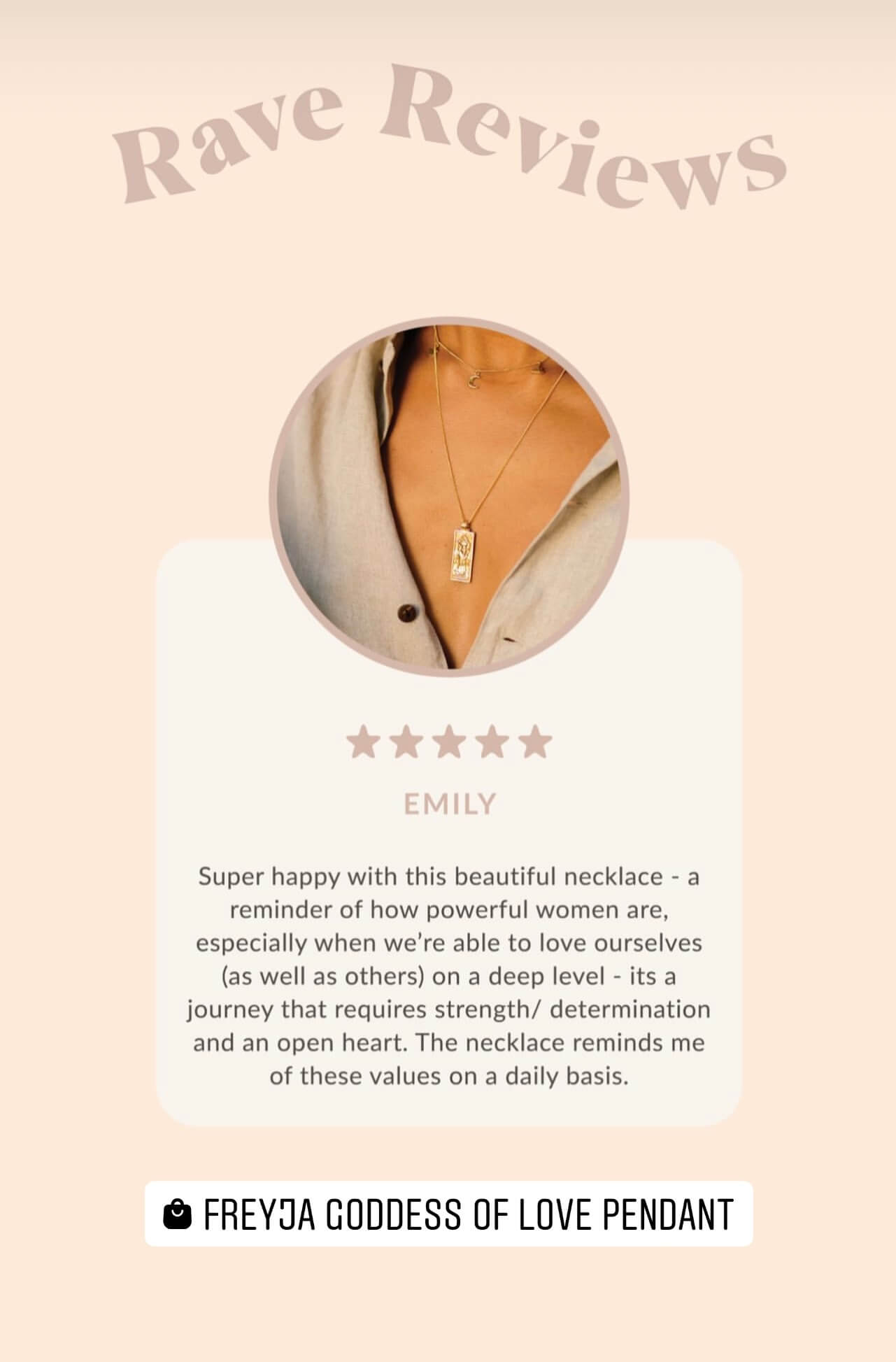LUNA + ROSE // Freyja Goddess Of Love // Pendant Necklace // Gold