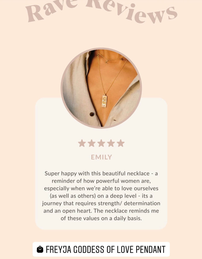 LUNA + ROSE // Freyja Goddess Of Love // Pendant Necklace // Gold