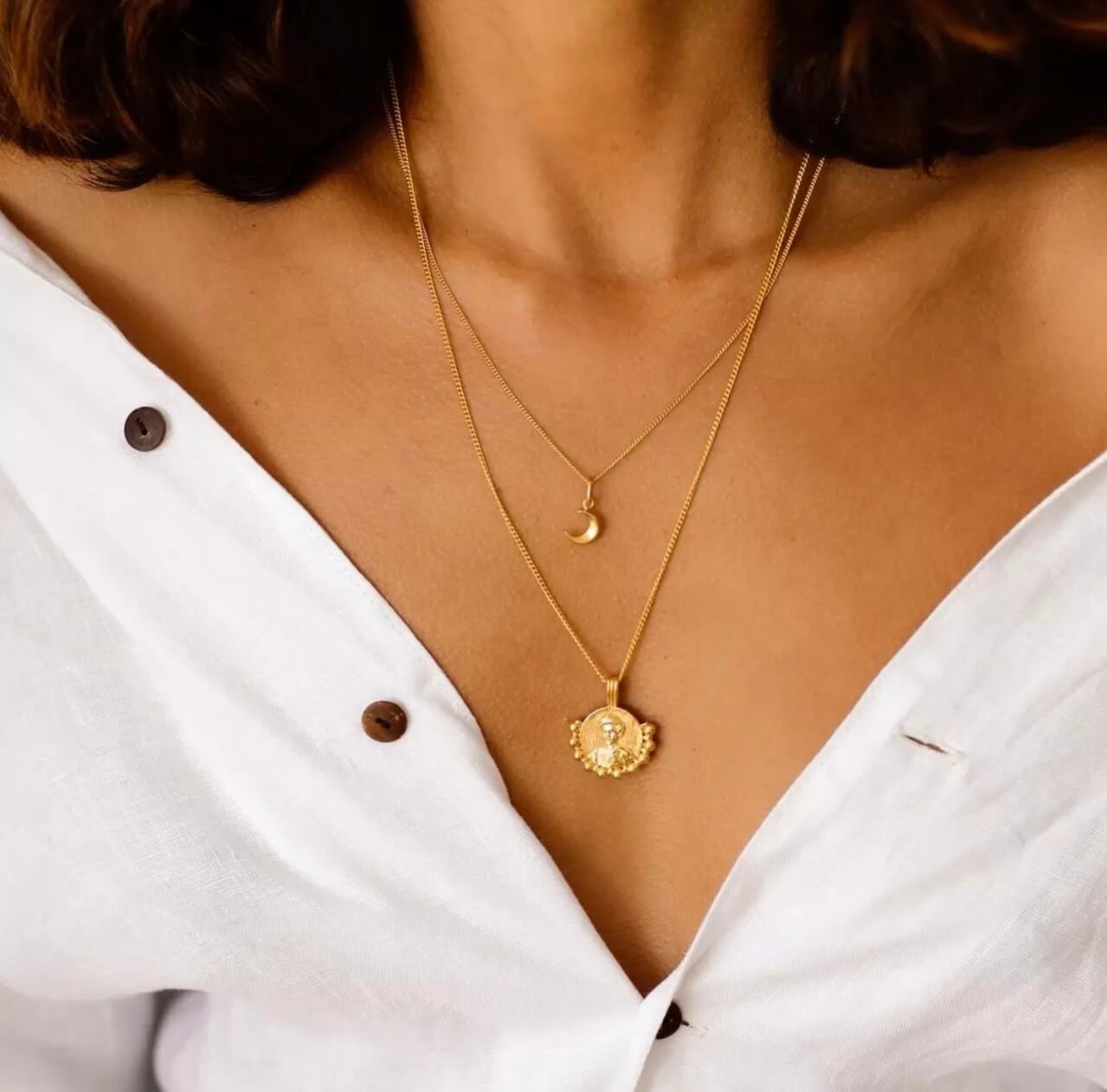 LUNA + ROSE // Kate Sheppard 'Independence' // Pendant Necklace // Gold